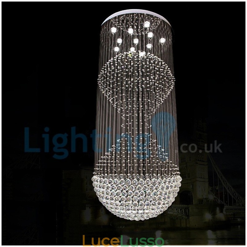 Lampadario moderno contemporaneo a sospensione a filo con luce a goccia di cristallo