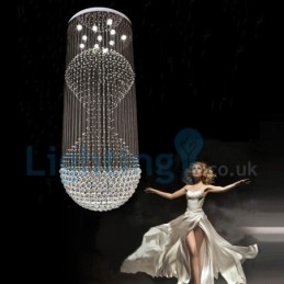 Lampadario moderno contemporaneo a sospensione a filo con luce a goccia di cristallo