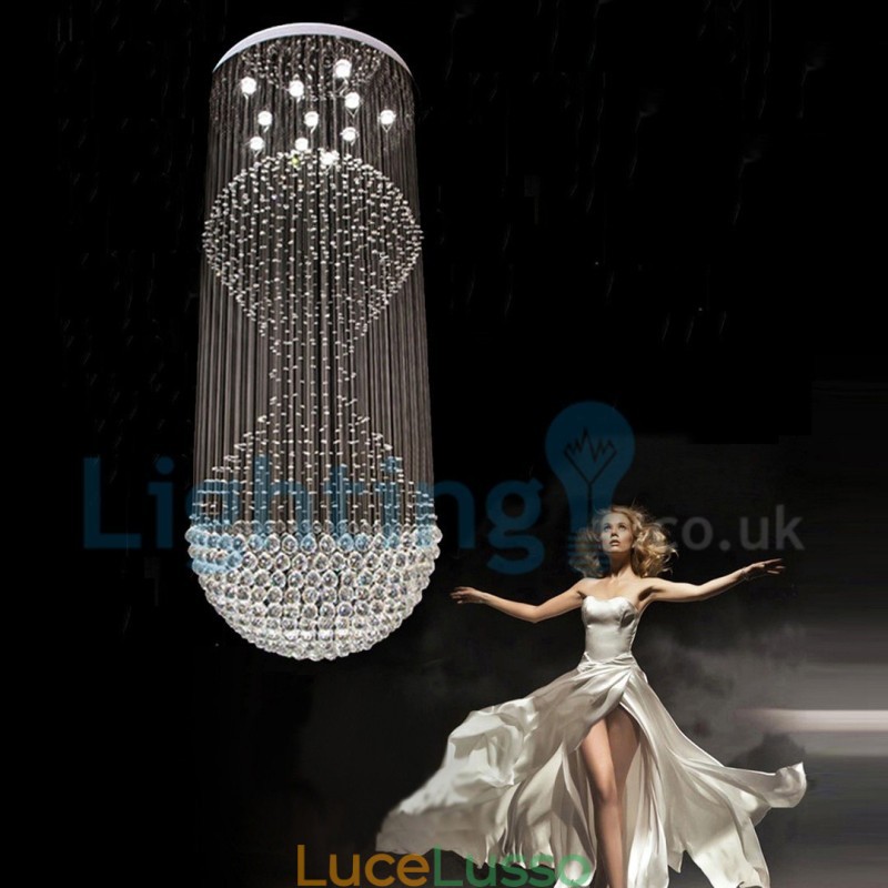 Lampadario moderno contemporaneo a sospensione a filo con luce a goccia di cristallo