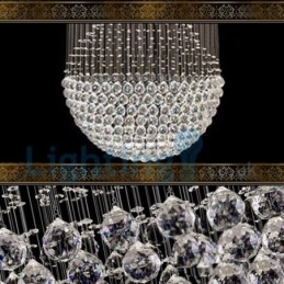 Lampadario moderno contemporaneo a sospensione a filo con luce a goccia di cristallo