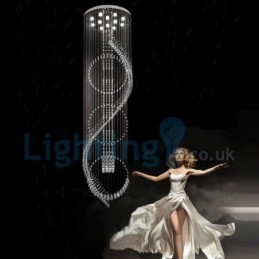Lampadario moderno contemporaneo a sospensione a filo con luce a goccia di cristallo