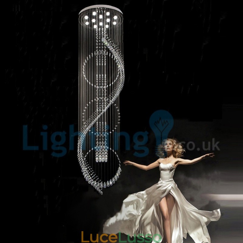 Lampadario moderno contemporaneo a sospensione a filo con luce a goccia di cristallo