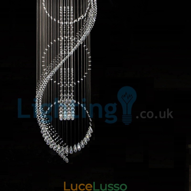 Lampadario moderno contemporaneo a sospensione a filo con luce a goccia di cristallo