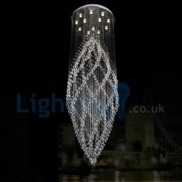 Lampadario moderno contemporaneo a sospensione a filo con luce a goccia di cristallo