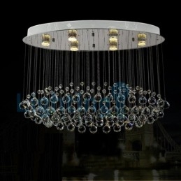 Lampadario moderno contemporaneo a sospensione a filo con luce a goccia di cristallo