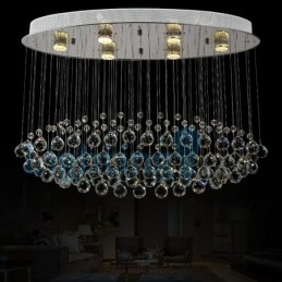 Lampadario moderno contemporaneo a sospensione a filo con luce a goccia di cristallo