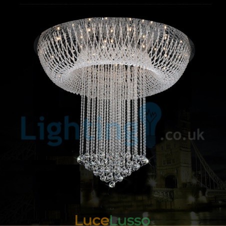 Lampadario moderno contemporaneo a sospensione a filo con luce a goccia di cristallo Lampadario moderno contemporaneo a sospensione a filo con luce a goccia di cristallo