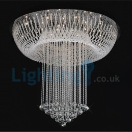Lampadario moderno contemporaneo a sospensione a filo con luce a goccia di cristallo