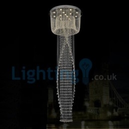 Lampadario moderno contemporaneo a sospensione a filo con luce a goccia di cristallo