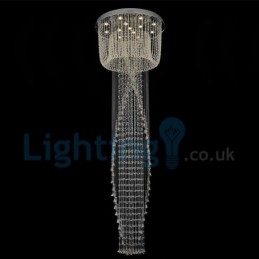 Lampadario moderno contemporaneo a sospensione a filo con luce a goccia di cristallo