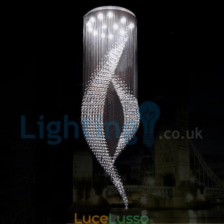 Lampadario moderno contemporaneo a sospensione a filo con luce a goccia di cristallo Lampadario moderno contemporaneo a sospensione a filo con luce a goccia di cristallo