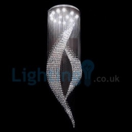 Lampadario moderno contemporaneo a sospensione a filo con luce a goccia di cristallo