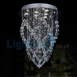 Lampadario moderno contemporaneo a sospensione a filo con luce a goccia di cristallo