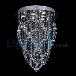 Lampadario moderno contemporaneo a sospensione a filo con luce a goccia di cristallo