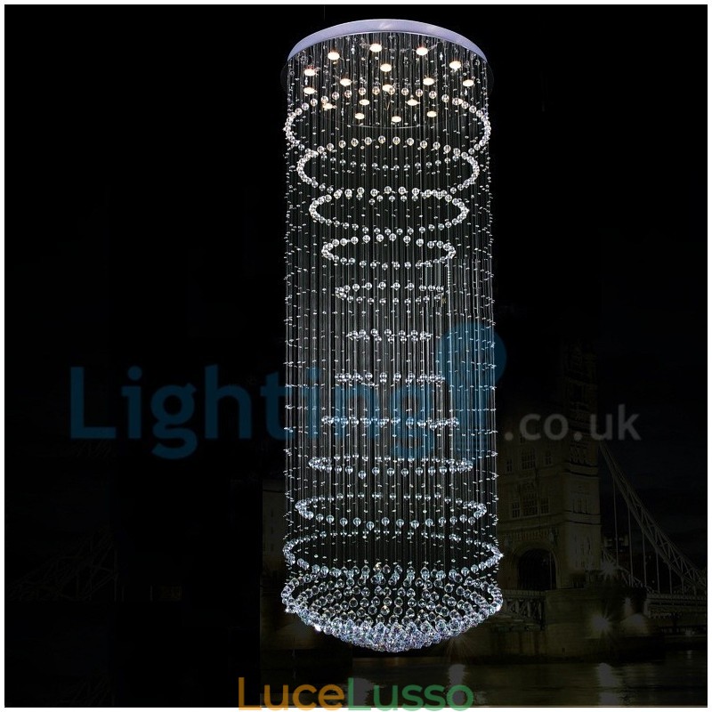 Lampadario moderno contemporaneo a sospensione a filo con luce a goccia di cristallo