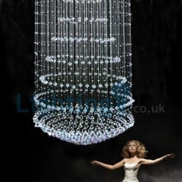 Lampadario moderno contemporaneo a sospensione a filo con luce a goccia di cristallo