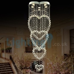 Lampadario moderno contemporaneo a sospensione a filo con luce a goccia di cristallo