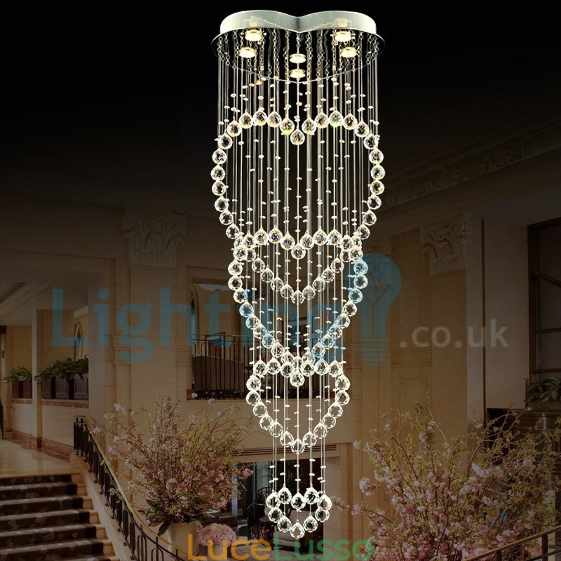 Lampadario moderno contemporaneo a sospensione a filo con luce a goccia di cristallo