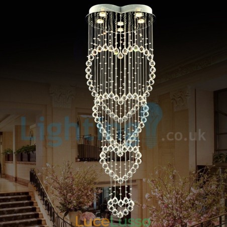 Lampadario moderno contemporaneo a sospensione a filo con luce a goccia di cristallo Lampadario moderno contemporaneo a sospensione a filo con luce a goccia di cristallo