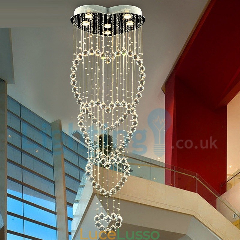 Lampadario moderno contemporaneo a sospensione a filo con luce a goccia di cristallo
