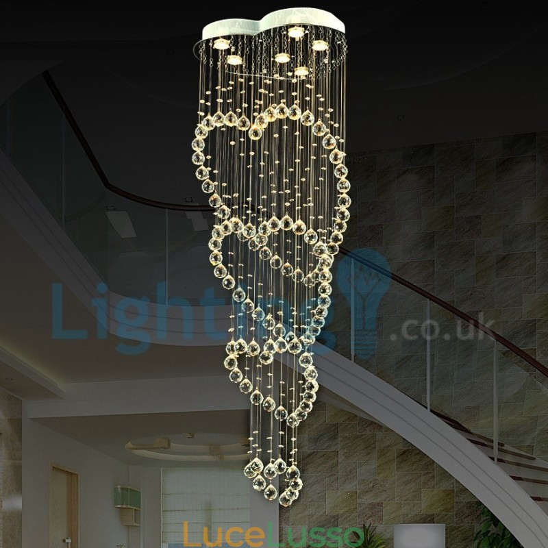 Lampadario moderno contemporaneo a sospensione a filo con luce a goccia di cristallo