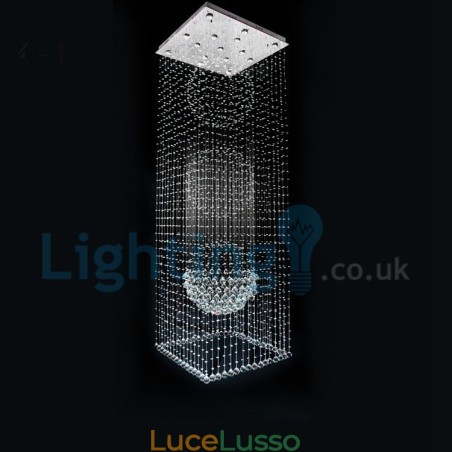 Lampadario moderno contemporaneo a sospensione a filo con luce a goccia di cristallo Lampadario moderno contemporaneo a sospensione a filo con luce a goccia di cristallo