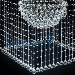 Lampadario moderno contemporaneo a sospensione a filo con luce a goccia di cristallo