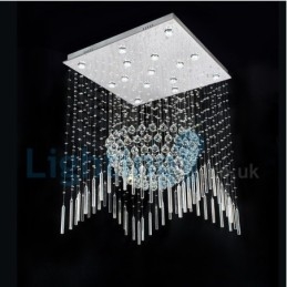 Lampadario moderno contemporaneo a sospensione a filo con luce a goccia di cristallo