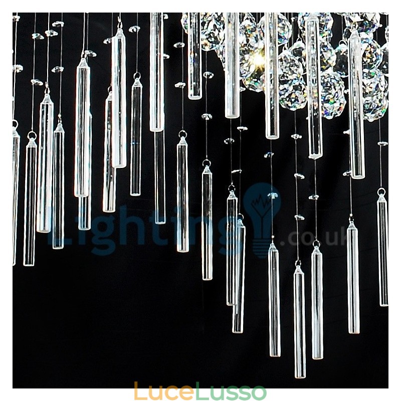 Lampadario moderno contemporaneo a sospensione a filo con luce a goccia di cristallo