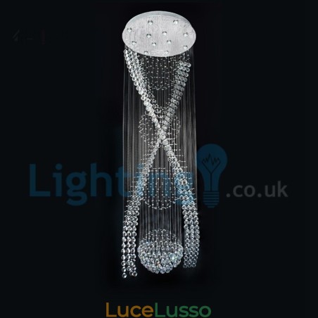 Lampadario moderno contemporaneo a sospensione a filo con luce a goccia di cristallo Lampadario moderno contemporaneo a sospensione a filo con luce a goccia di cristallo