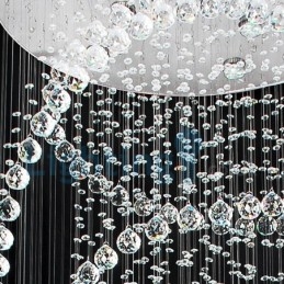 Lampadario moderno contemporaneo a sospensione a filo con luce a goccia di cristallo
