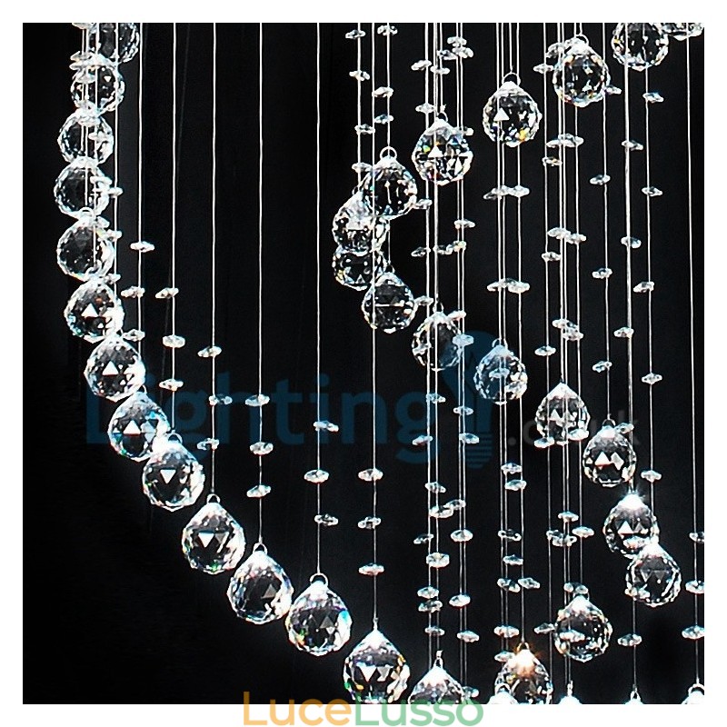 Lampadario moderno contemporaneo a sospensione a filo con luce a goccia di cristallo