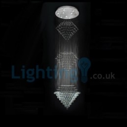 Lampadario moderno contemporaneo a sospensione a filo con luce a goccia di cristallo