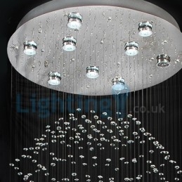Lampadario moderno contemporaneo a sospensione a filo con luce a goccia di cristallo