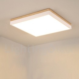 Lampada da soffitto in legno massello ultra sottile, quadrata, semplice e moderna