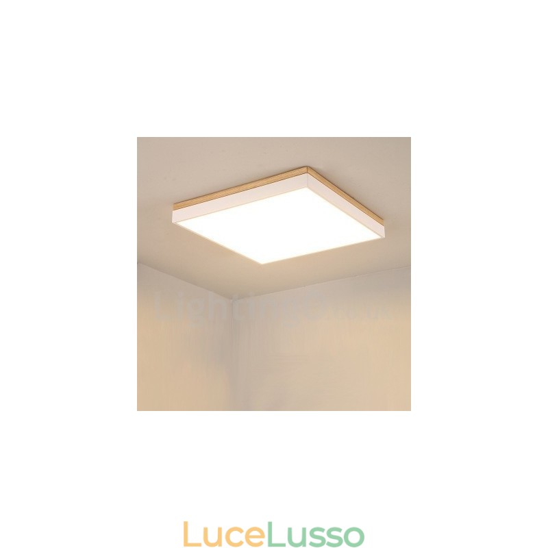 Lampada da soffitto in legno massello ultra sottile, quadrata, semplice e moderna