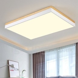 Lampada da soffitto in legno massello ultra sottile rettangolare nordica