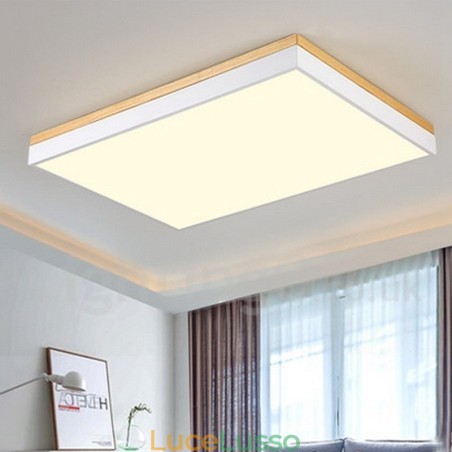 Lampada da soffitto in legno massello ultra sottile rettangolare nordica Lampada da soffitto in legno massello ultra sottile rettangolare nordica