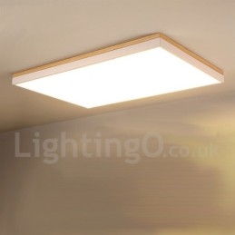 Lampada da soffitto in legno massello ultra sottile rettangolare nordica