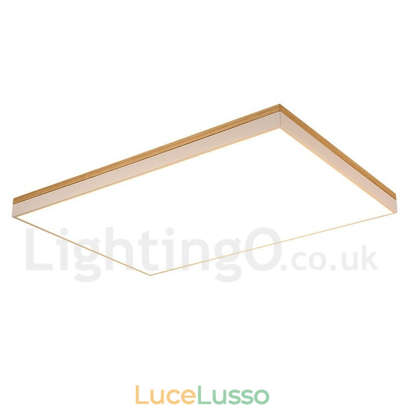Lampada da soffitto in legno massello ultra sottile rettangolare nordica