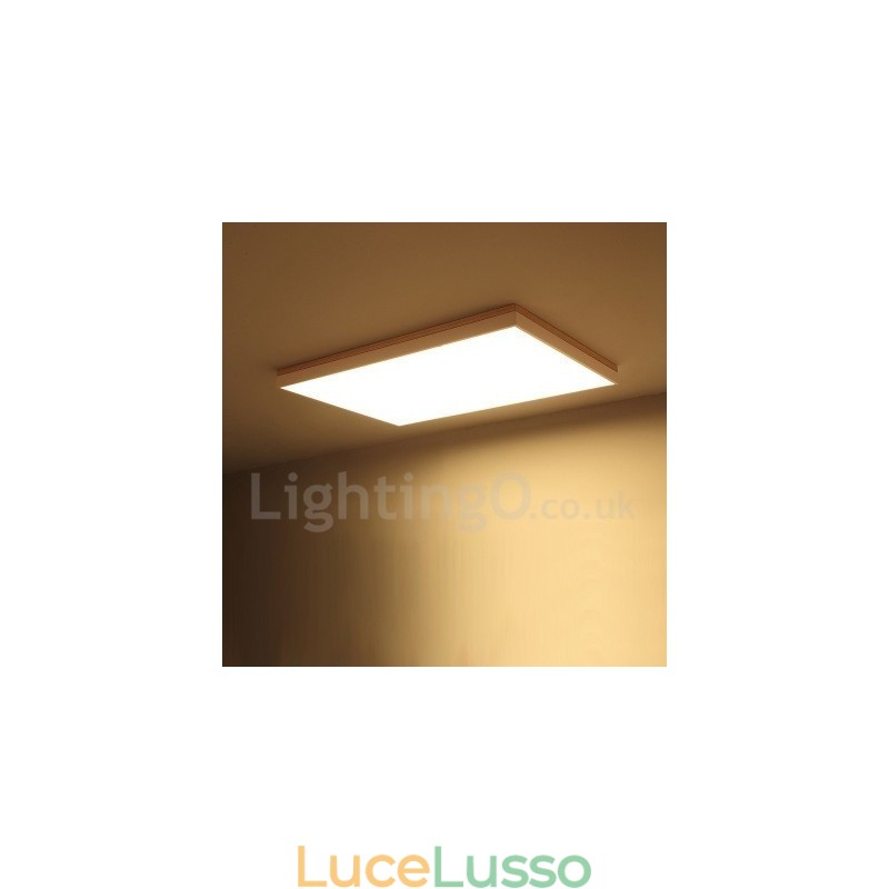 Lampada da soffitto in legno massello ultra sottile rettangolare nordica