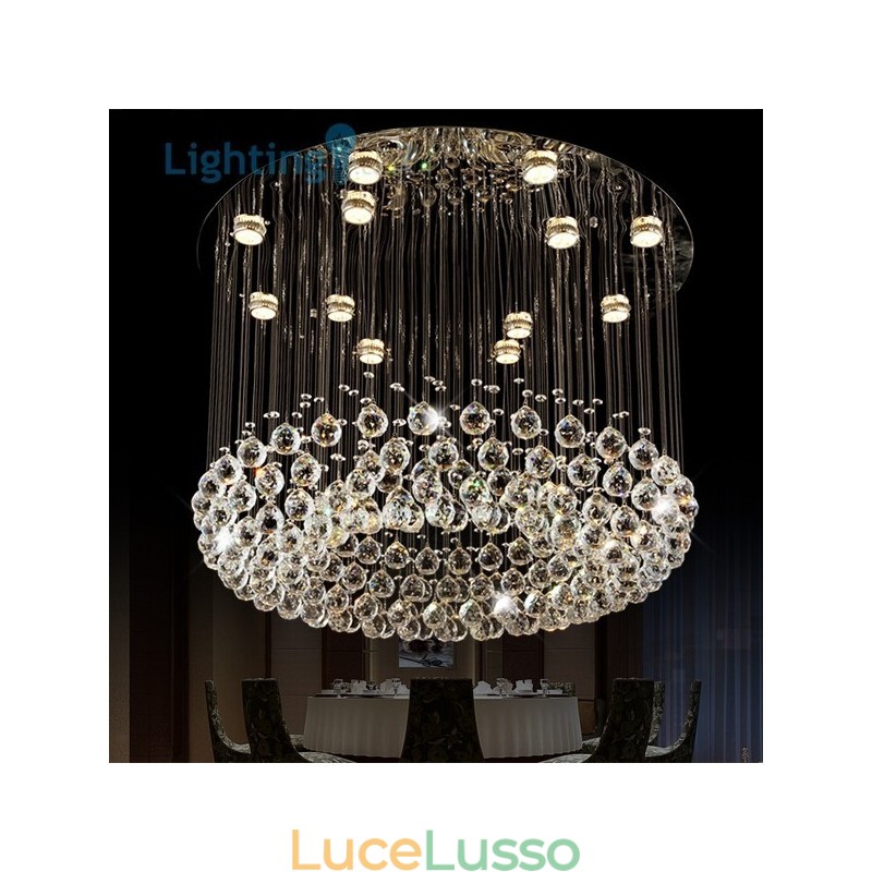 Lampadario di cristallo moderno nido d'uccello lampada da soffitto duplex di lusso