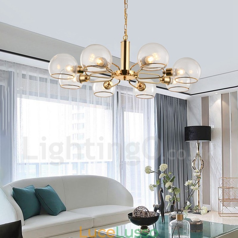 Lampadario magico in vetro creativo postmoderno nordico a 8 luci
