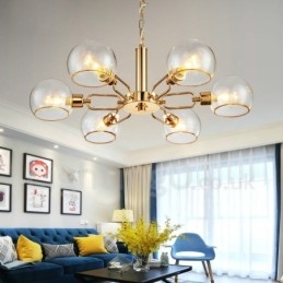 Lampadario a forma di fagiolo magico in vetro creativo postmoderno nordico a 6 luci