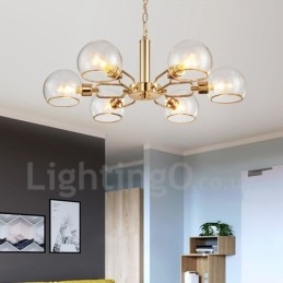 Lampadario a forma di fagiolo magico in vetro creativo postmoderno nordico a 6 luci