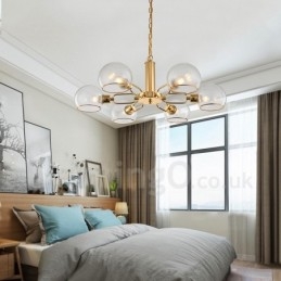 Lampadario a forma di fagiolo magico in vetro creativo postmoderno nordico a 6 luci