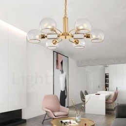 Lampadario a forma di fagiolo magico in vetro creativo postmoderno nordico a 6 luci