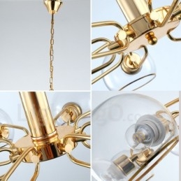 Lampadario a forma di fagiolo magico in vetro creativo postmoderno nordico a 6 luci