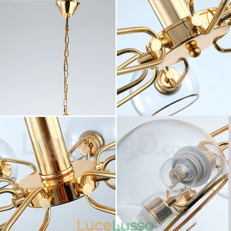 Lampadario a forma di fagiolo magico in vetro creativo postmoderno nordico a 6 luci