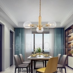 Lampadario a forma di fagiolo magico in vetro creativo postmoderno nordico a 3 luci